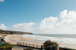 Sea views from the master bedroom of Bodeeve
